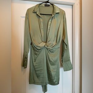 Mint Green satin dress